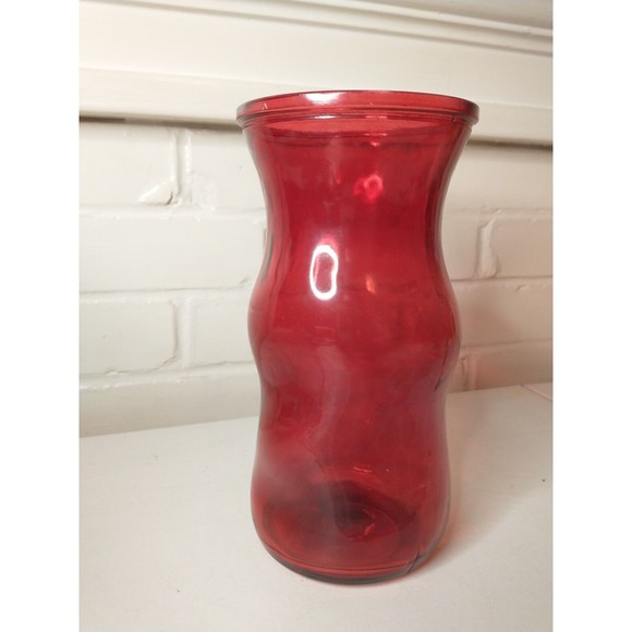 Ruby Red Glass Vase 8.5" Tall - Picture 5 of 10